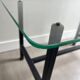 Vintage design coffee table in glass and metal