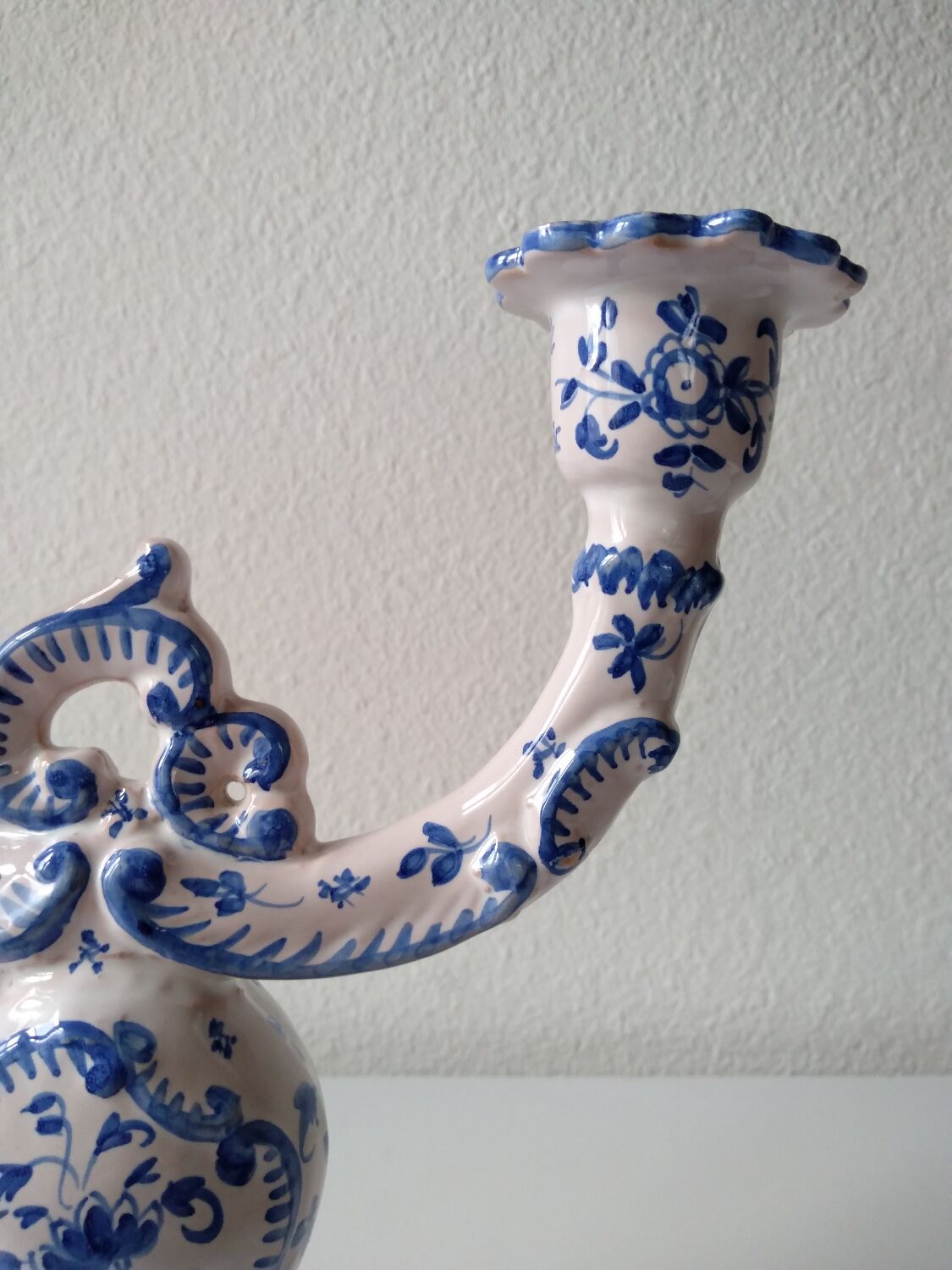 Ceramic chandelier hand-painted with signature