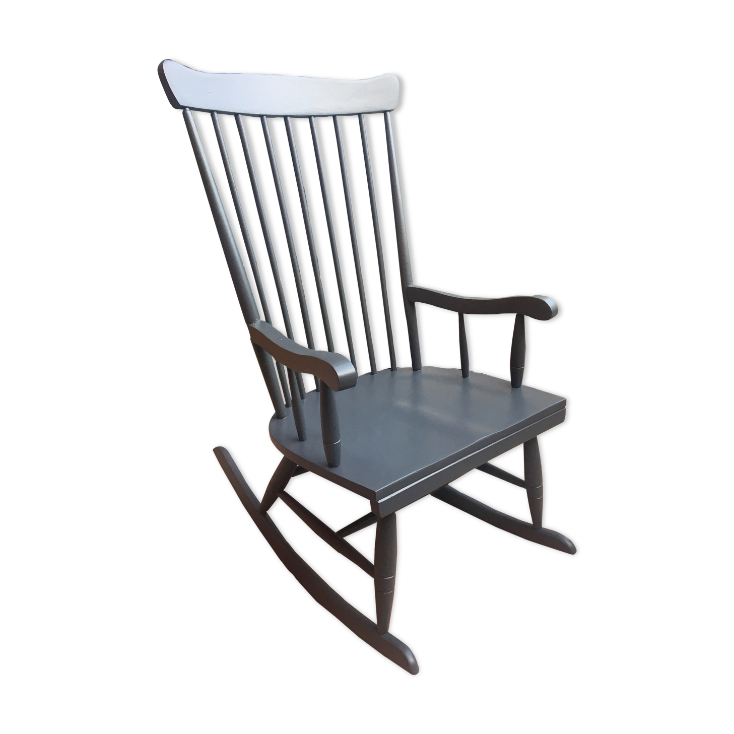 Grey rocking-chair