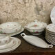 Large 45-Piece Dinner Service, Limoges Porcelain, Berry Decor