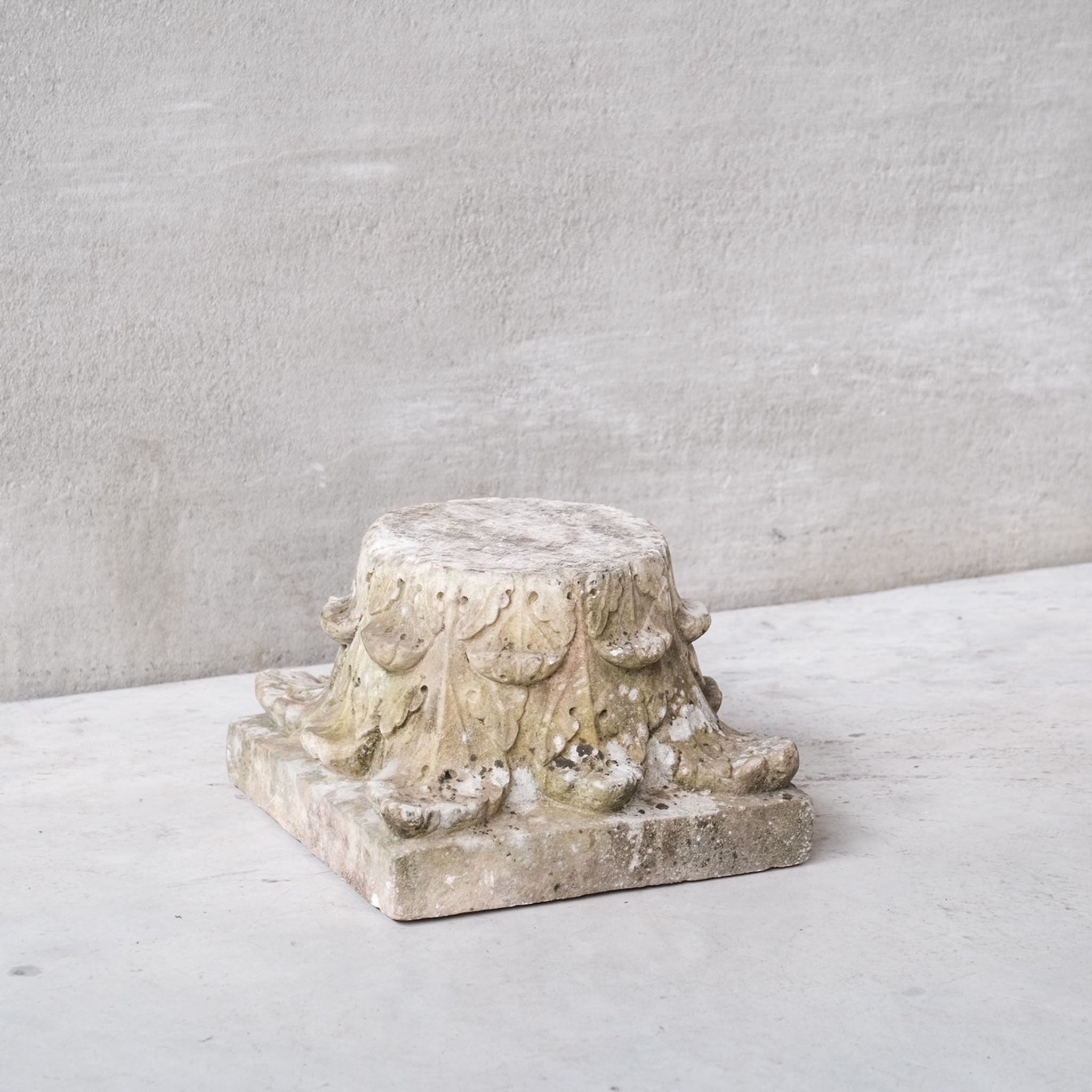 Antique french marble corinthian capital pedestal