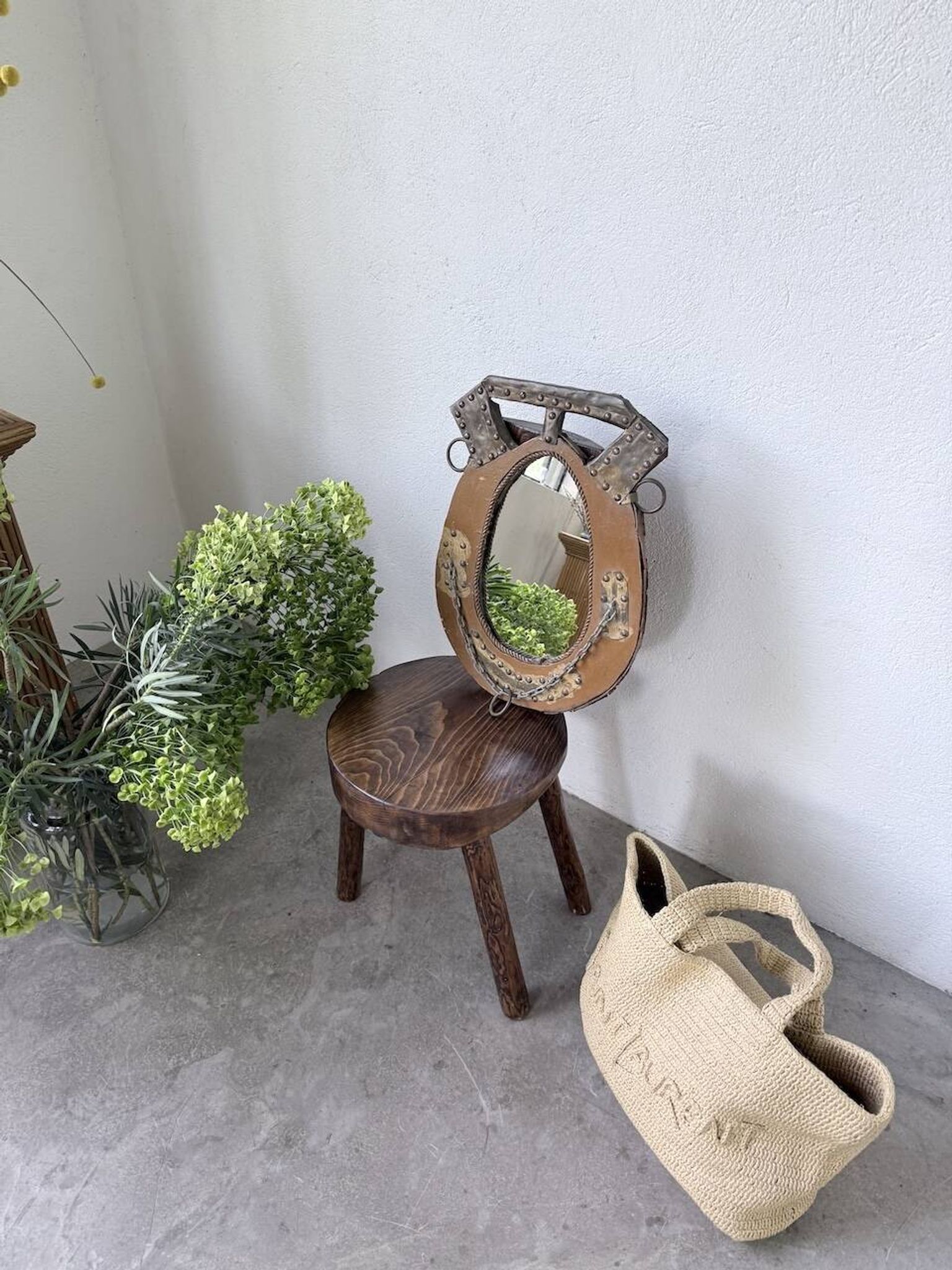 Brutalist handcrafted mirror "horse"