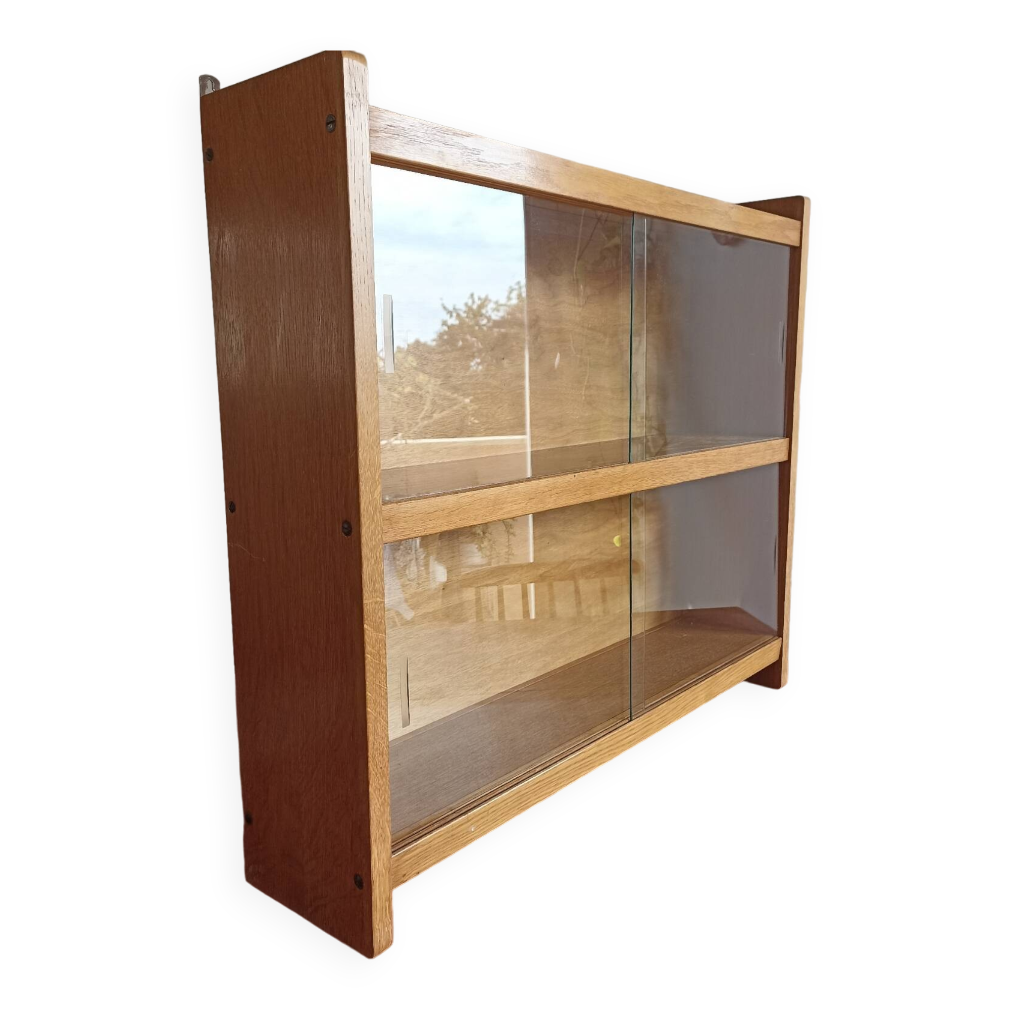 Vintage oak display cabinet