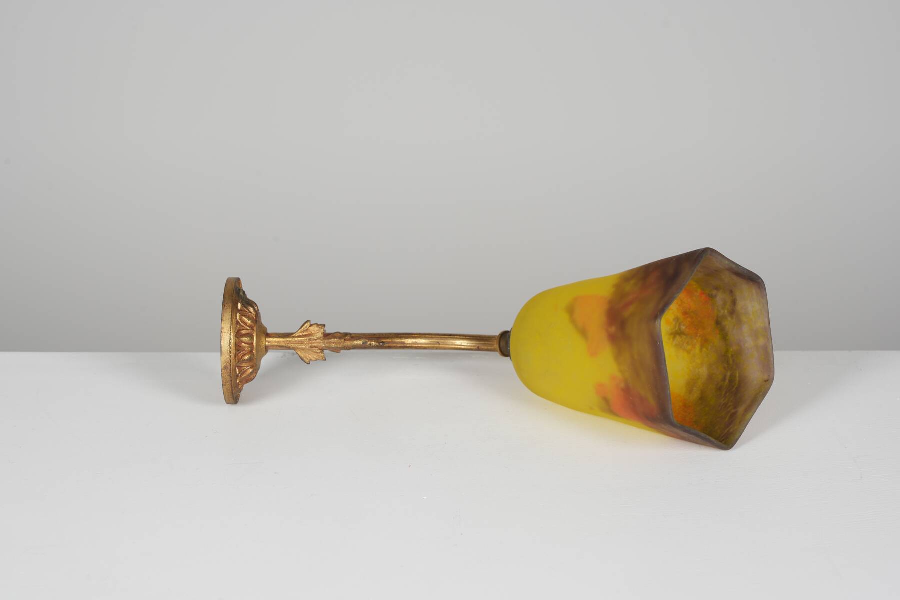 Glass paste wall light by Degue, circa 1920, Art Nouveau.