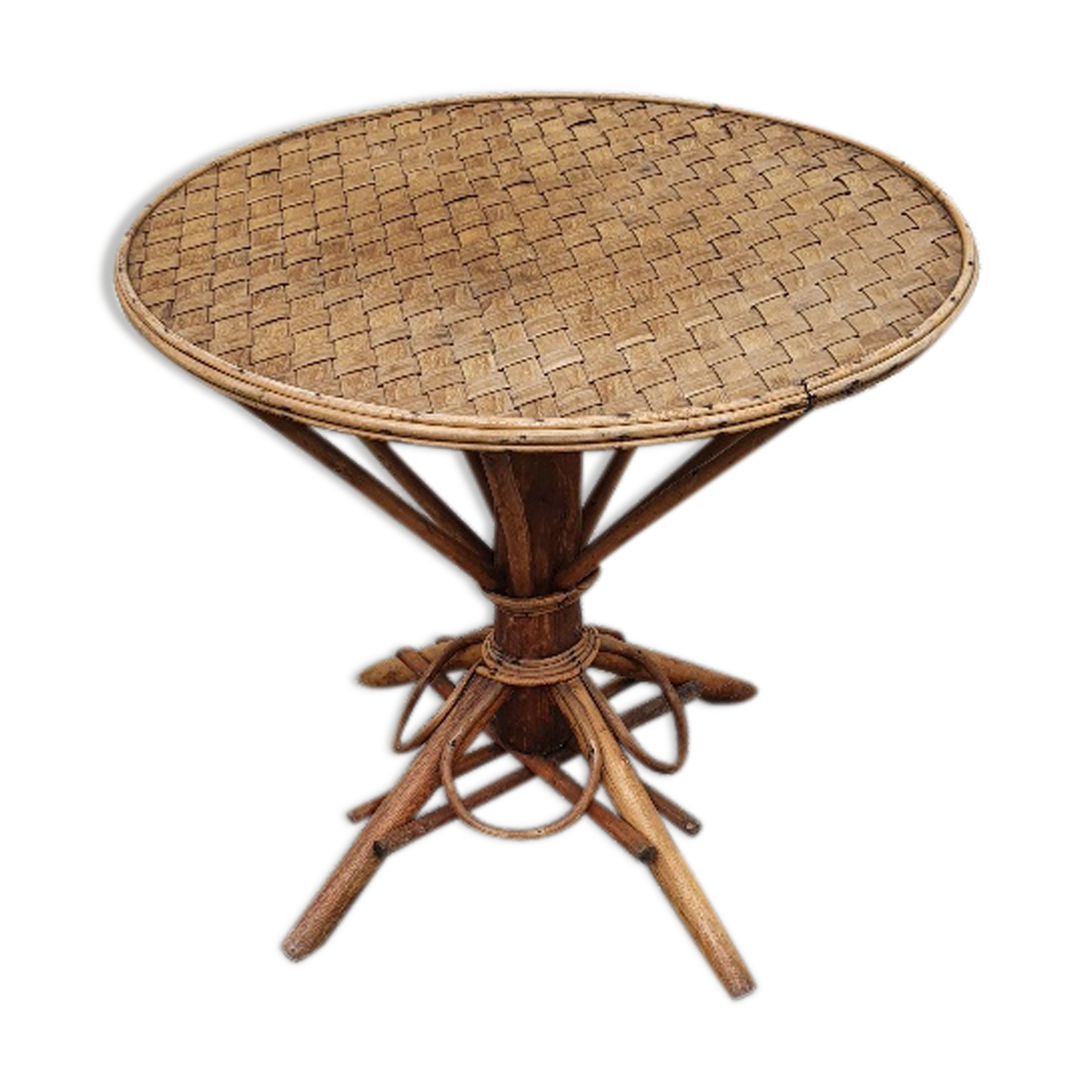 Table rotin ronde | Selency