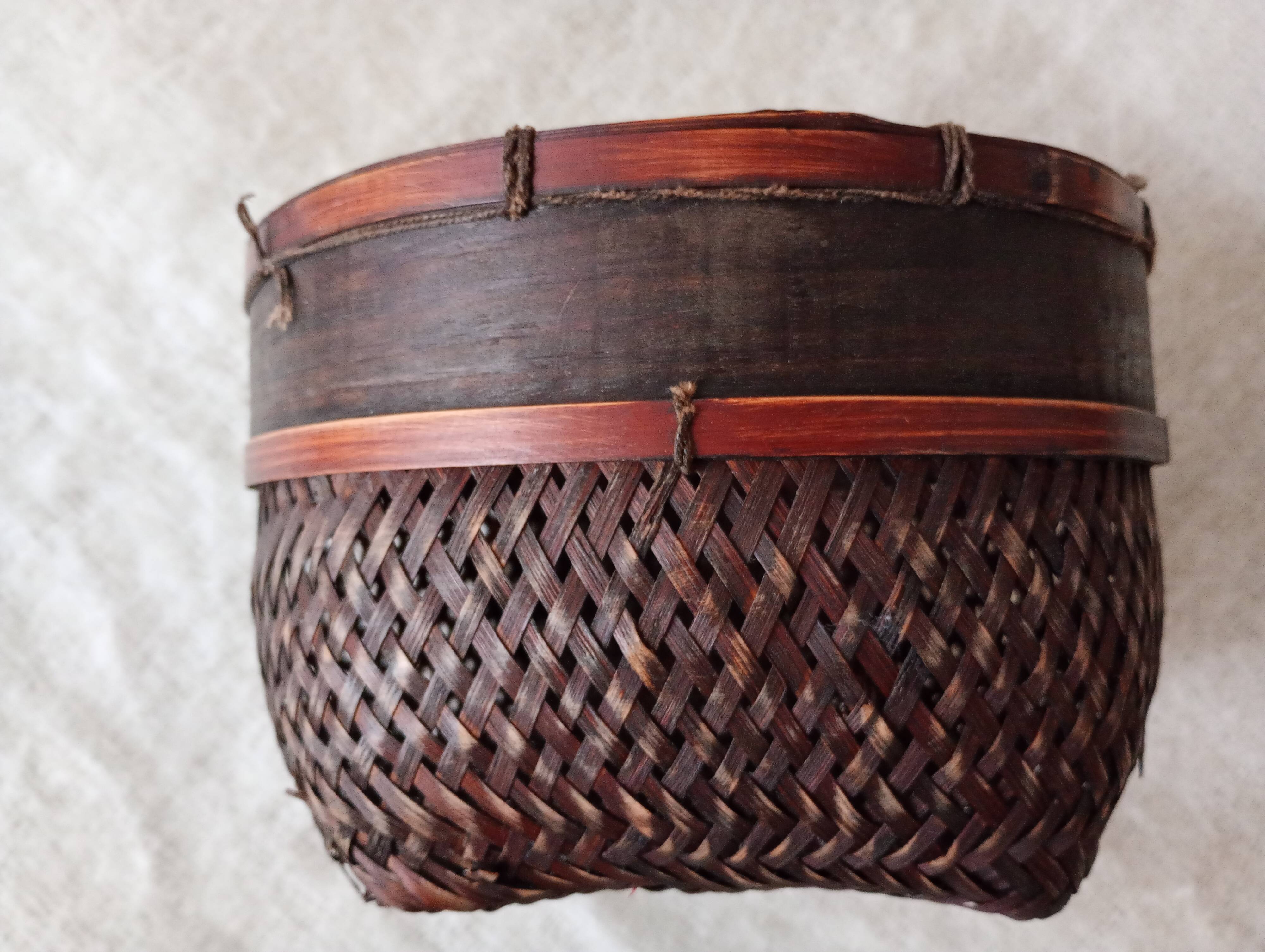 Japanese woven bamboo basket