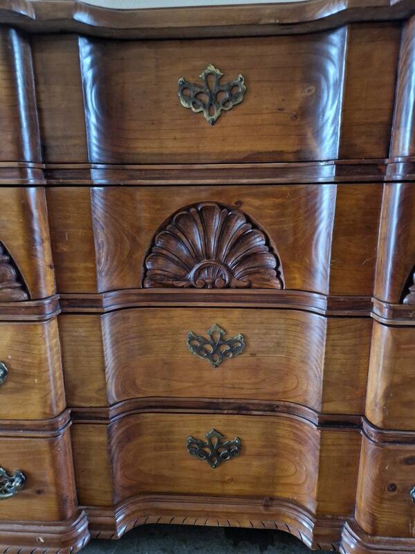 Double drop-leaf commode - Chippendale, Mahogany - Cherry wood
