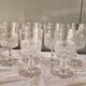 6 White Wine Glasses Baccarat - Diamond Points, Circa 1880