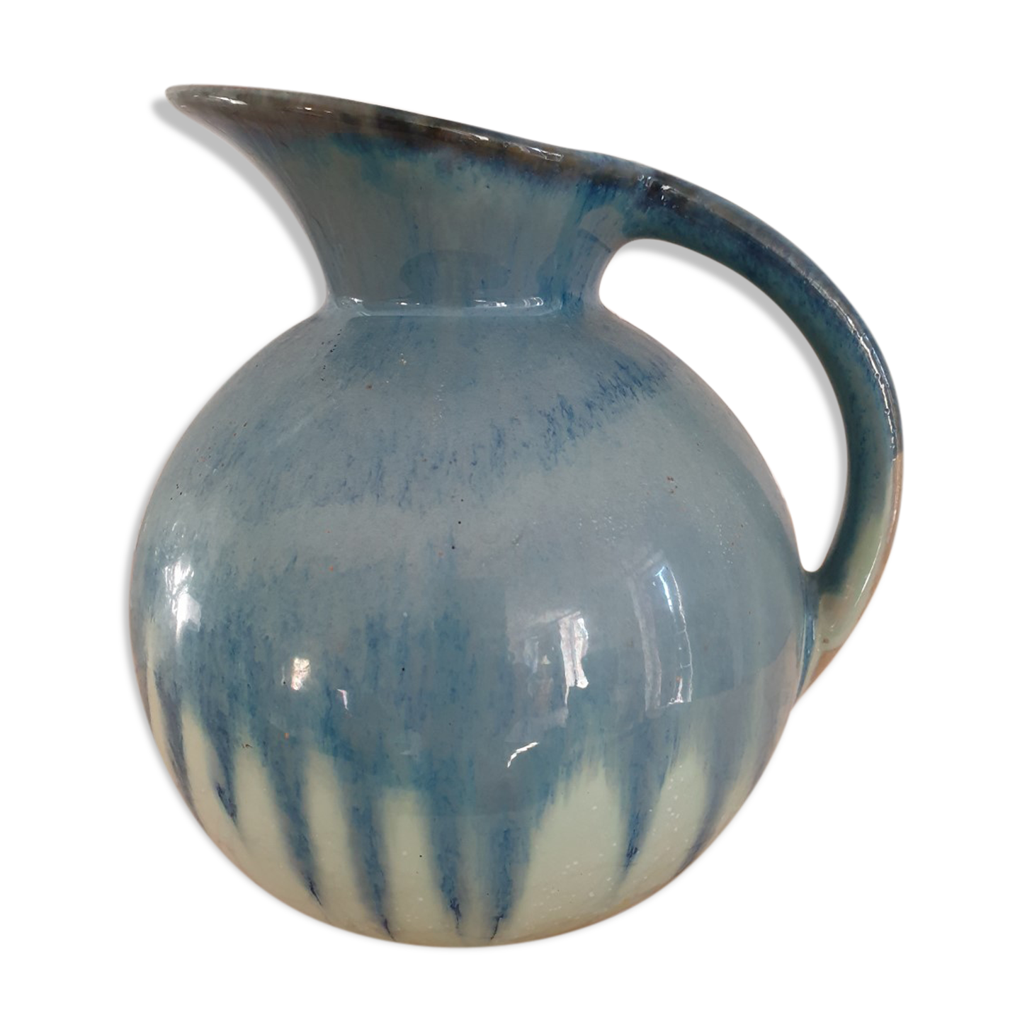 Glazed ceramic pitcher