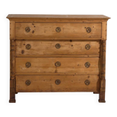 Antique solid pine chest of drawers – European rustic chest of drawers – circa 1900