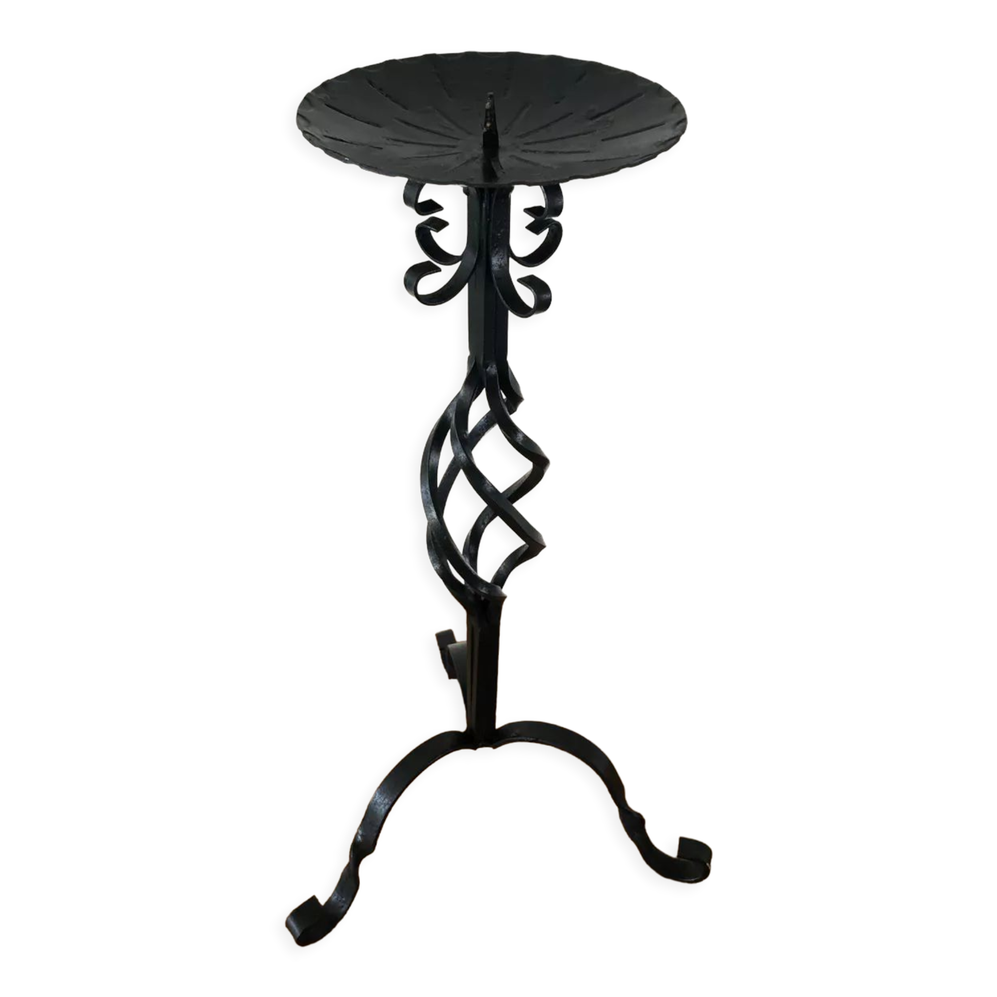 Vintage wrought iron candle holder