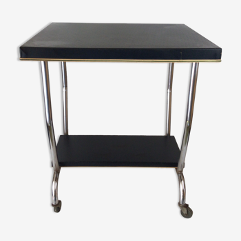 Table serving chrome metal vintage skaï 50s