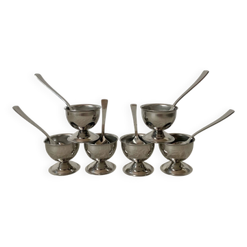 Set of stainless steel egg cups by Guy Degrenne
