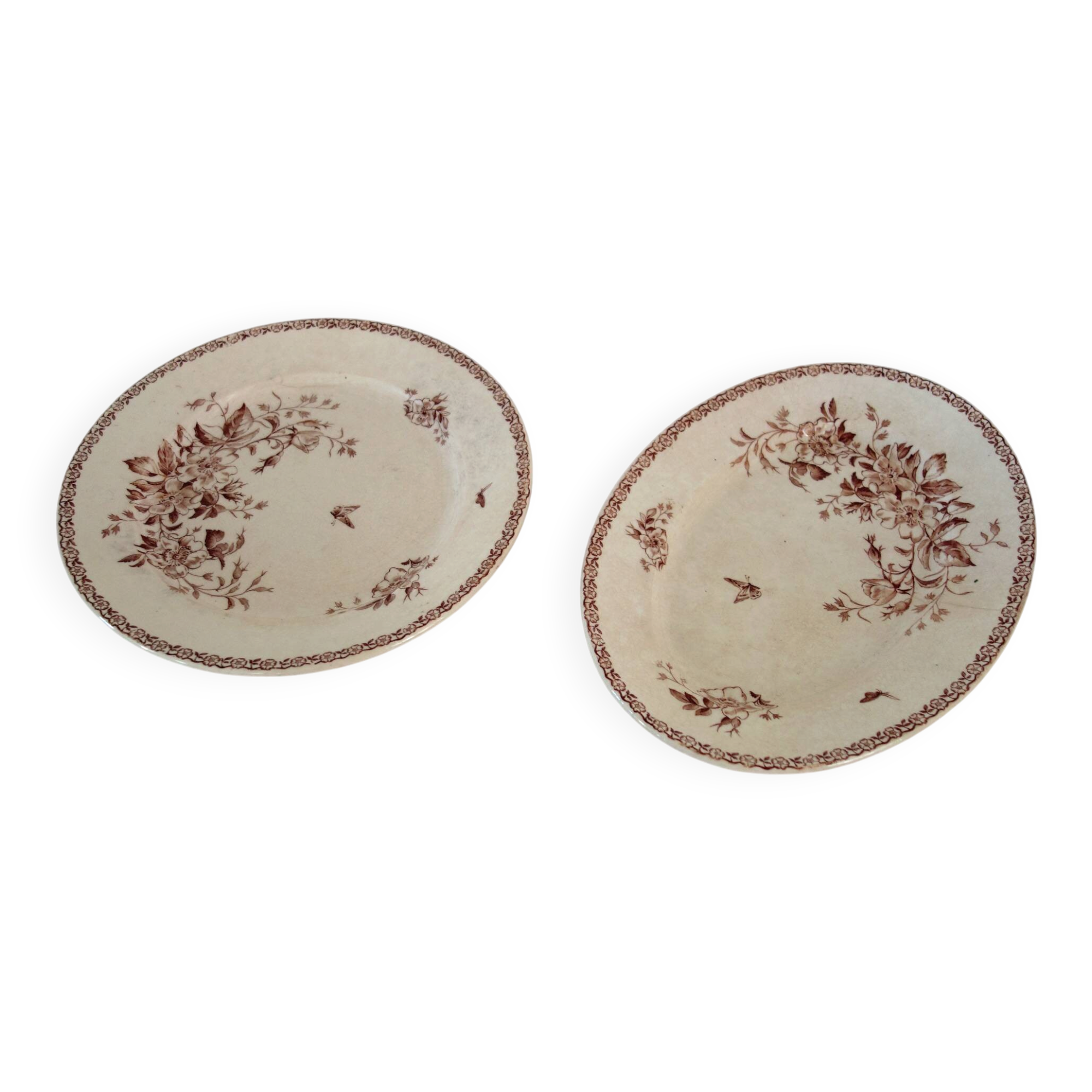 2 ironstone serving dishes Gien model Mai circa 1900