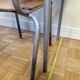 Set chair and school desk in steel, wood and formica, 50s-60s