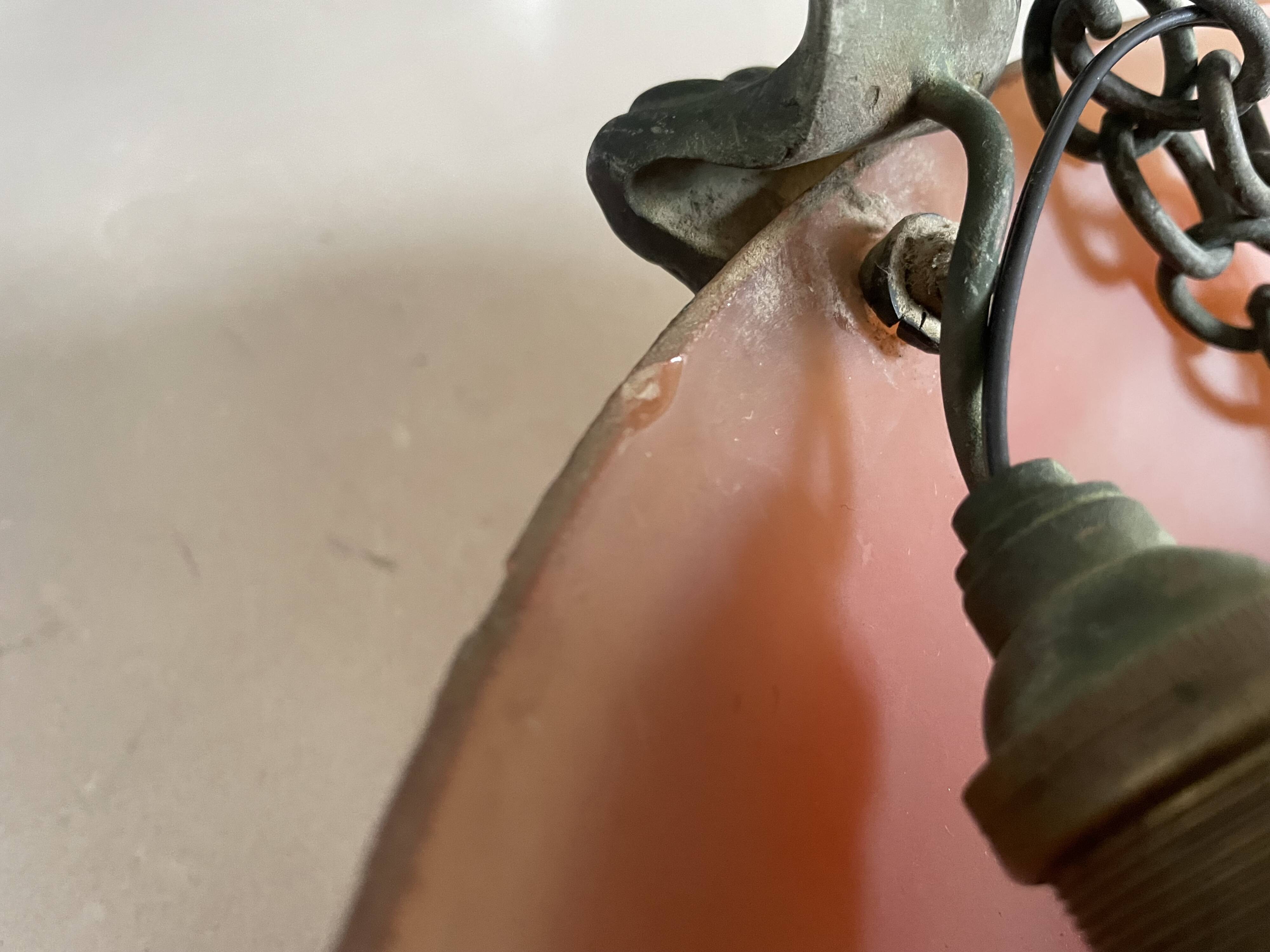 Art Deco pendant light in marbled glass