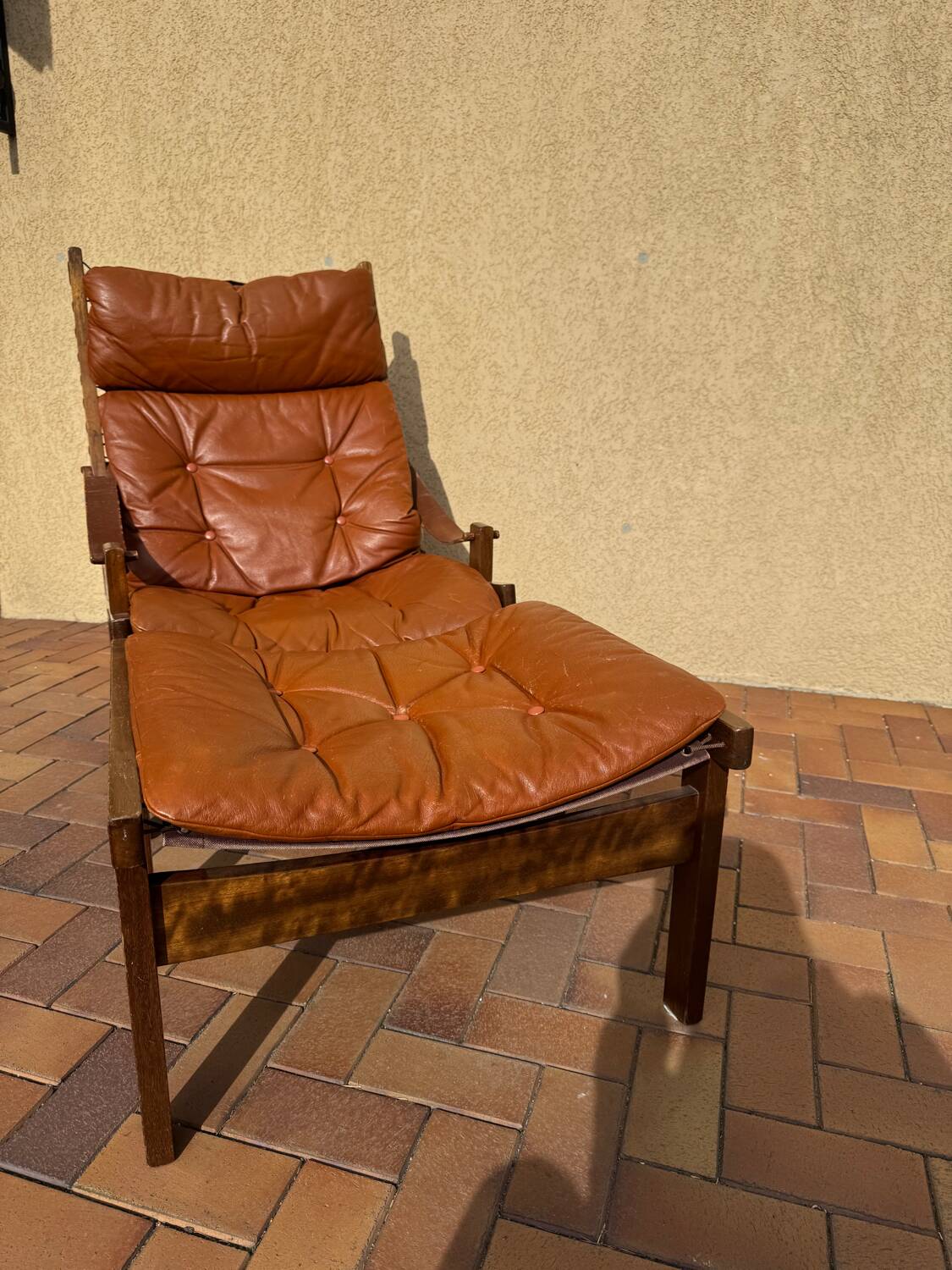 Fauteuil vintage « Hunter » avec ottoman par Torbjørn Afdal, années 1960, Norvège