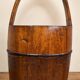 Old wooden well bucket with wrought iron bands – Late 19th century