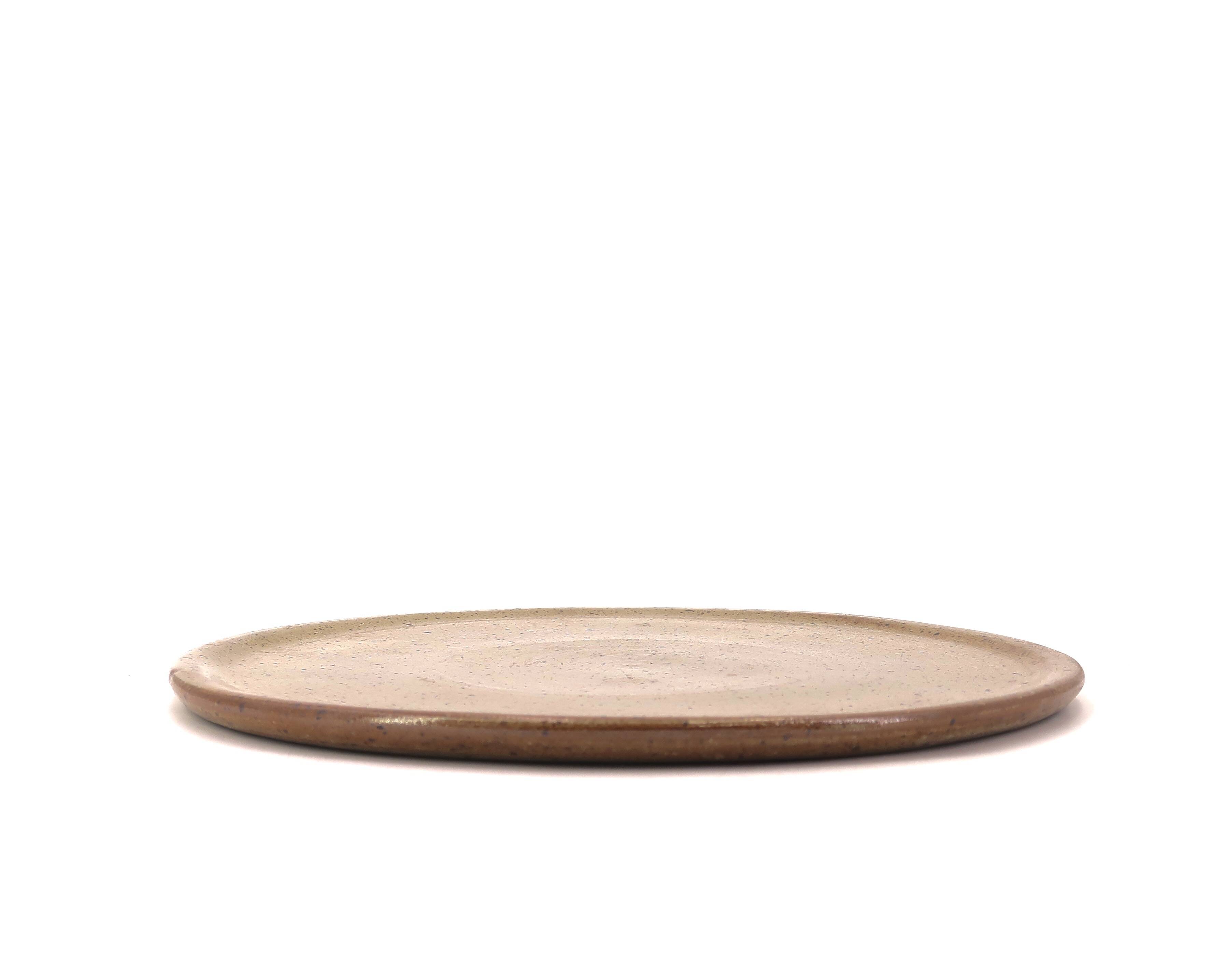 Artisanal stoneware pie dish, ceramic 60s