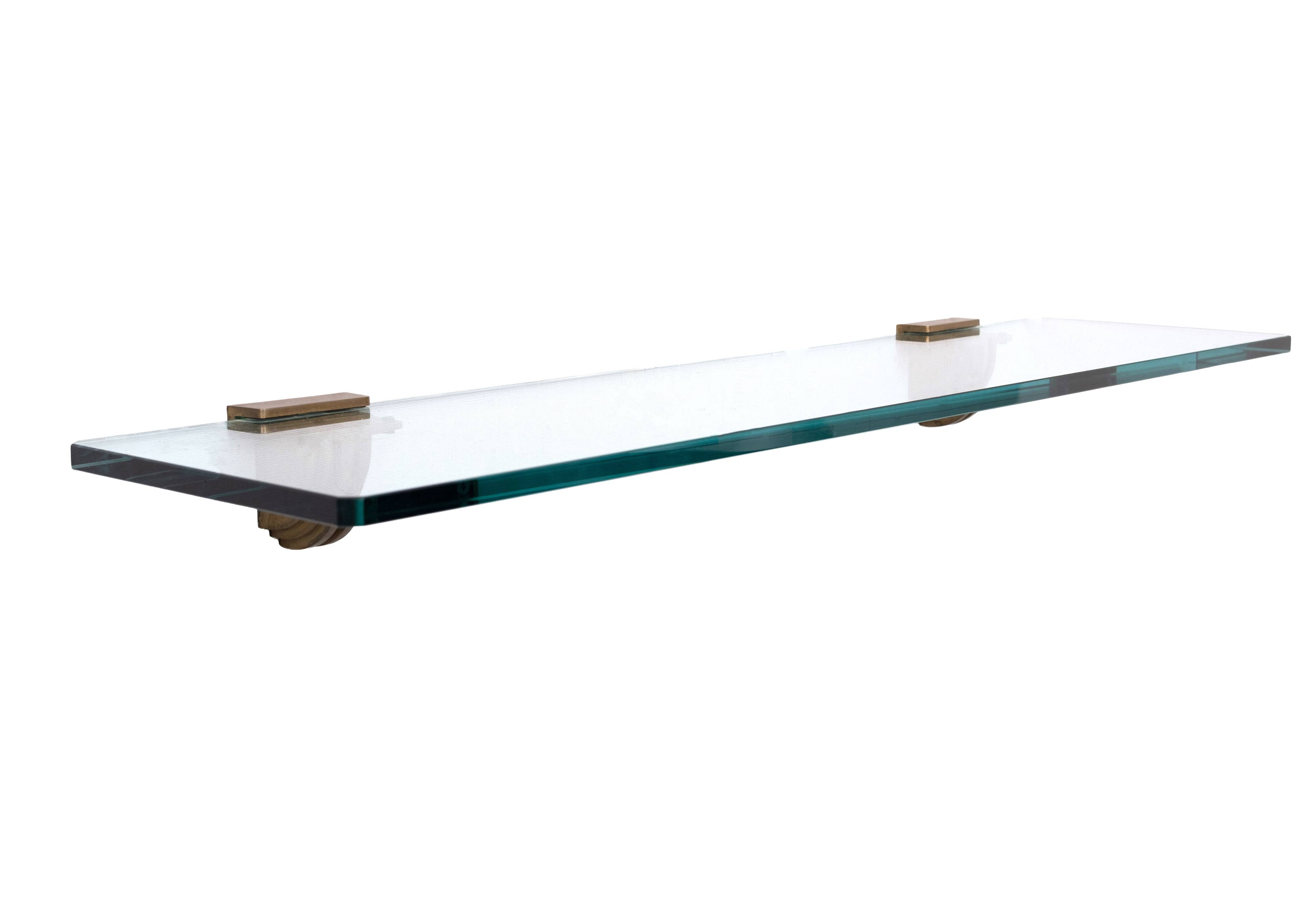Stunning shelve Glass with Bronze brackets 1970s Peter Ghyczy