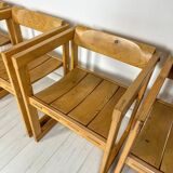 1960s Set of 4 Vintage Pine Model 313 Trybo Dining Chairs by Edvin Helseth