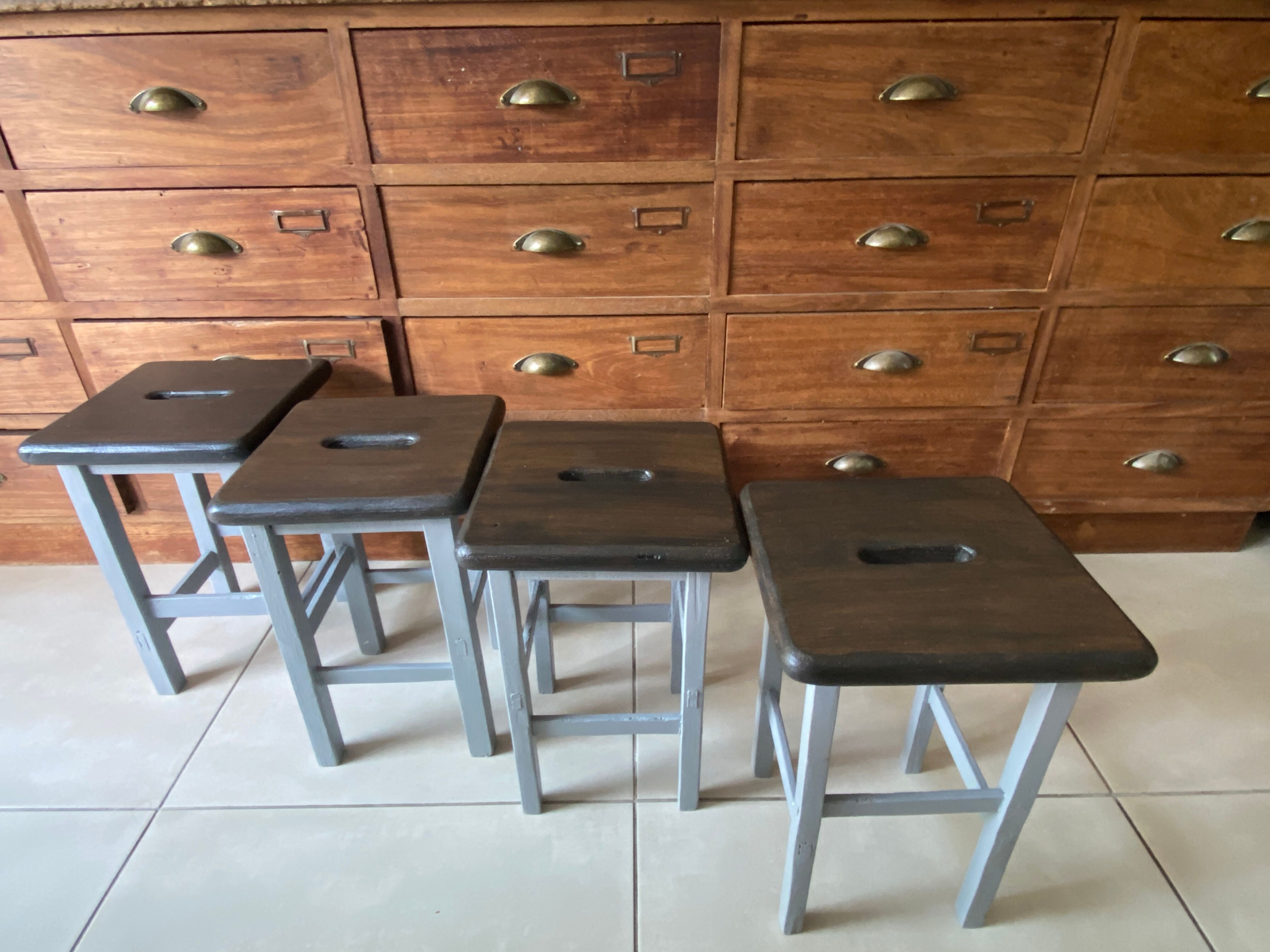 Wooden painter's stools
