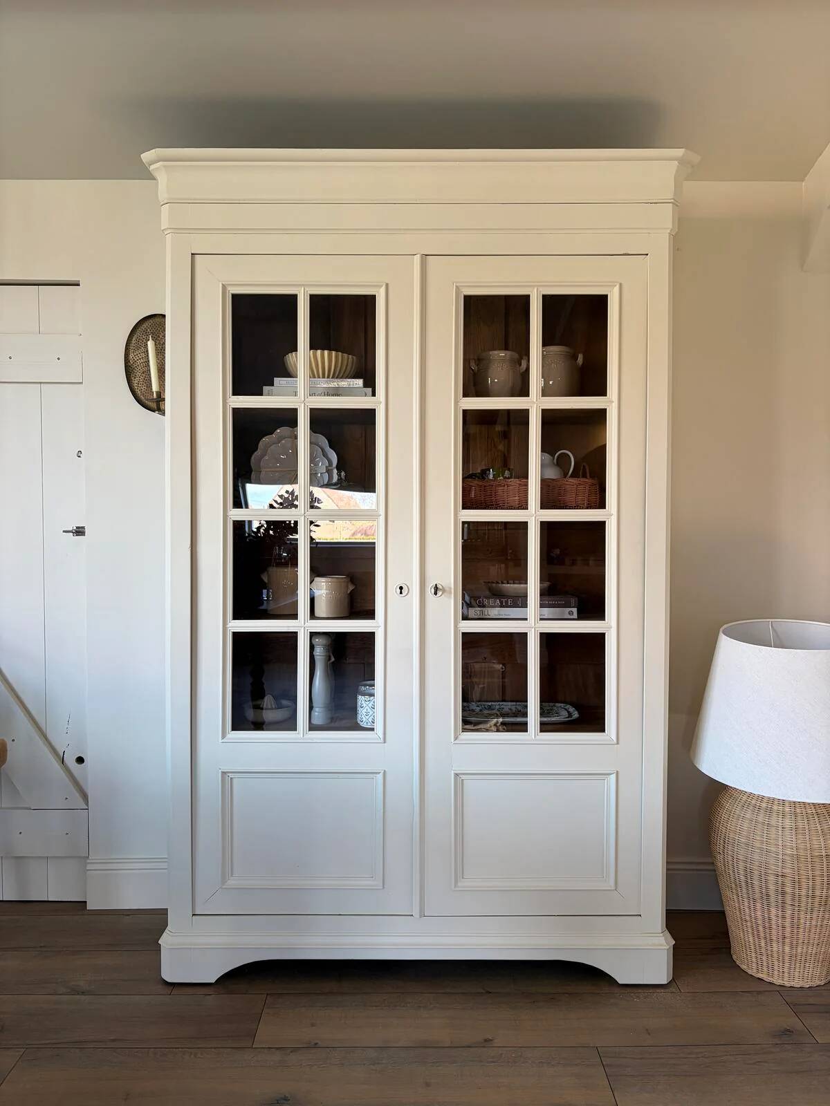 Oak and cherry display cabinet