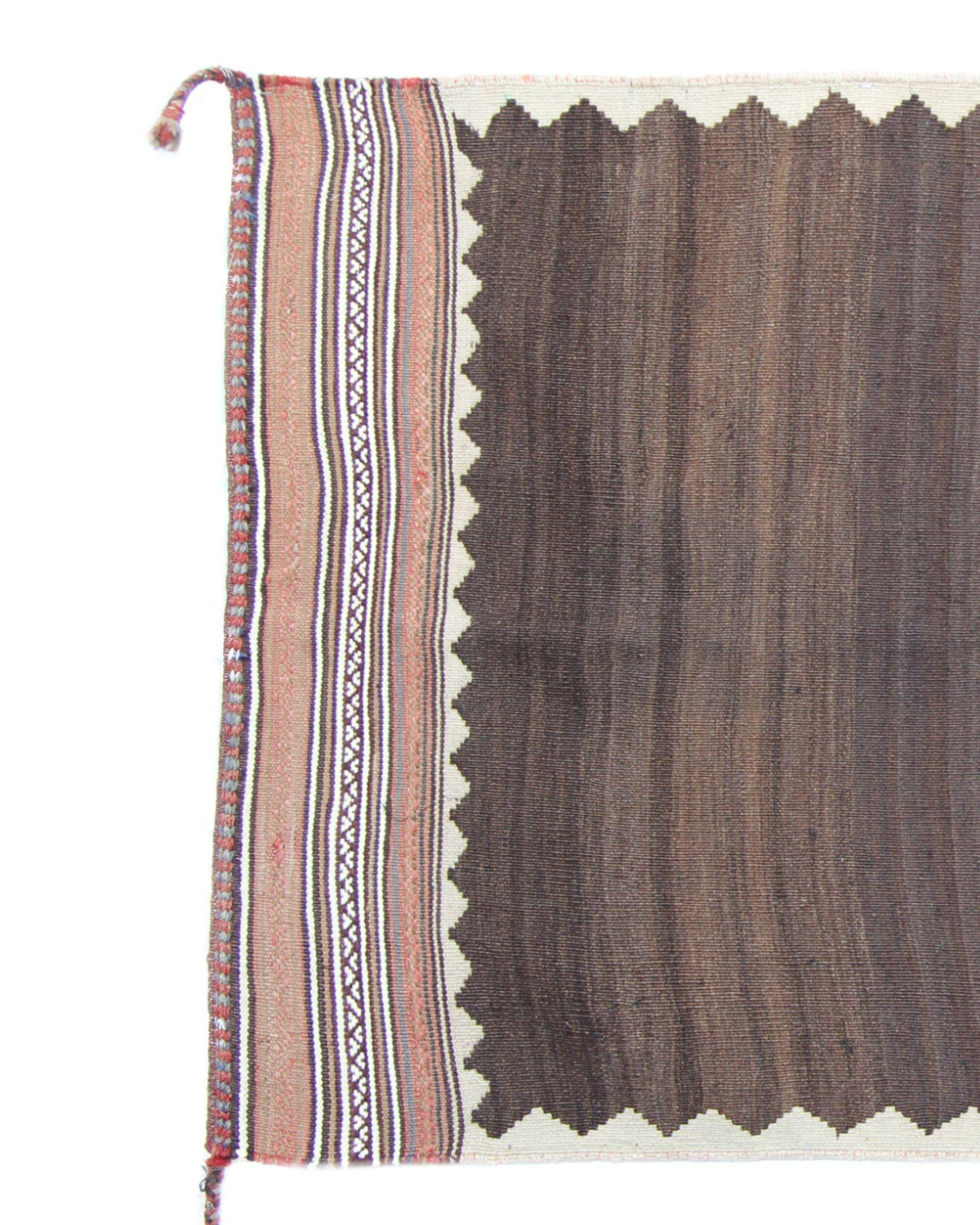 Antique Sofreh Wool Kilim Rug from the 1930s, Undyed, Tribal Flatweave 157x89 cm