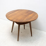 Folding walnut coffee table from the 1950s, Czechoslovakia