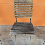 4 folding chairs vintage terrace bistro 60s in metal & wood