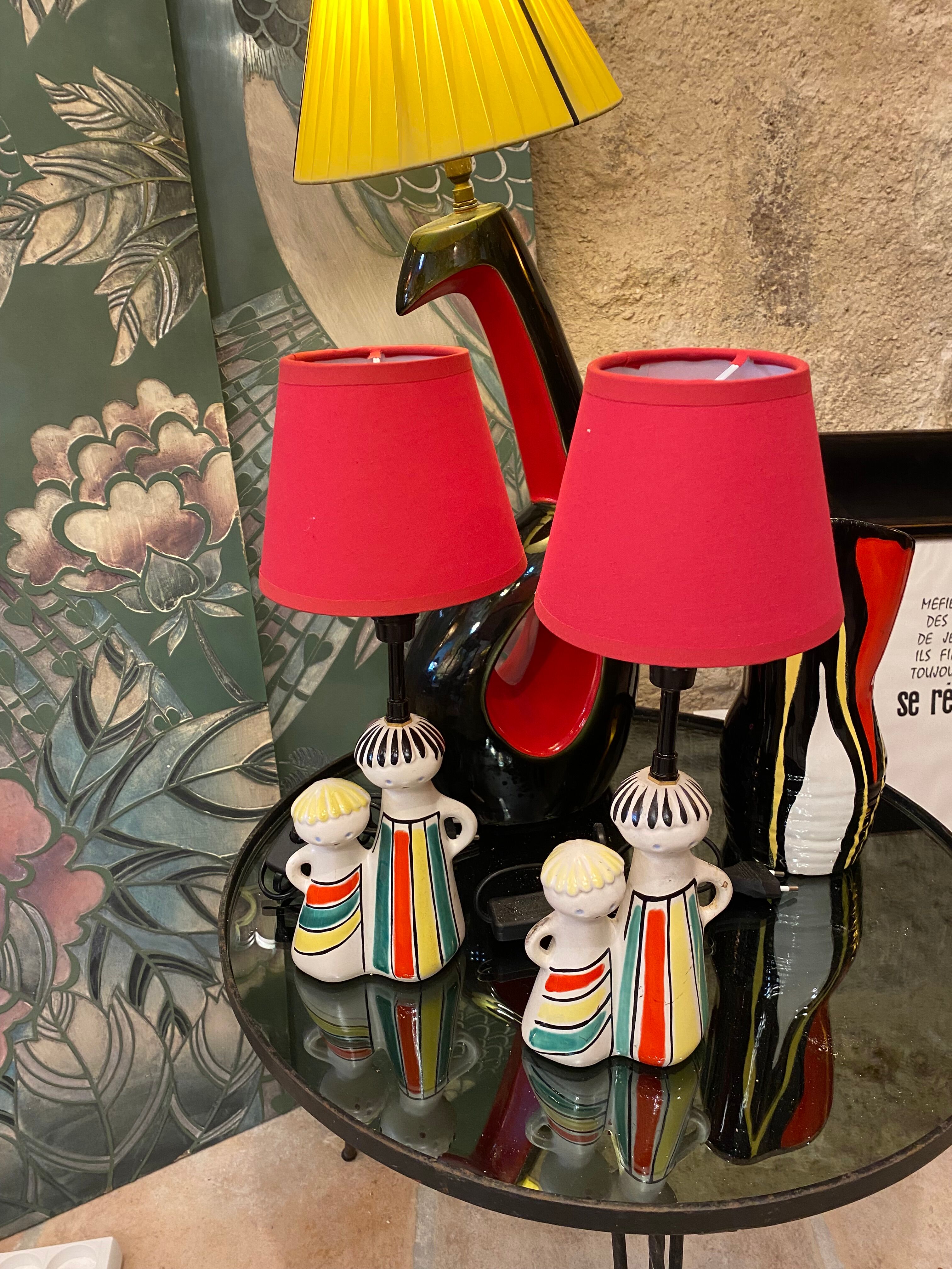 Pair of ceramic lamps