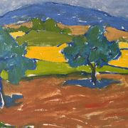 Svan Grandin (1906- 1982) Vintage Painting Landscape, signed