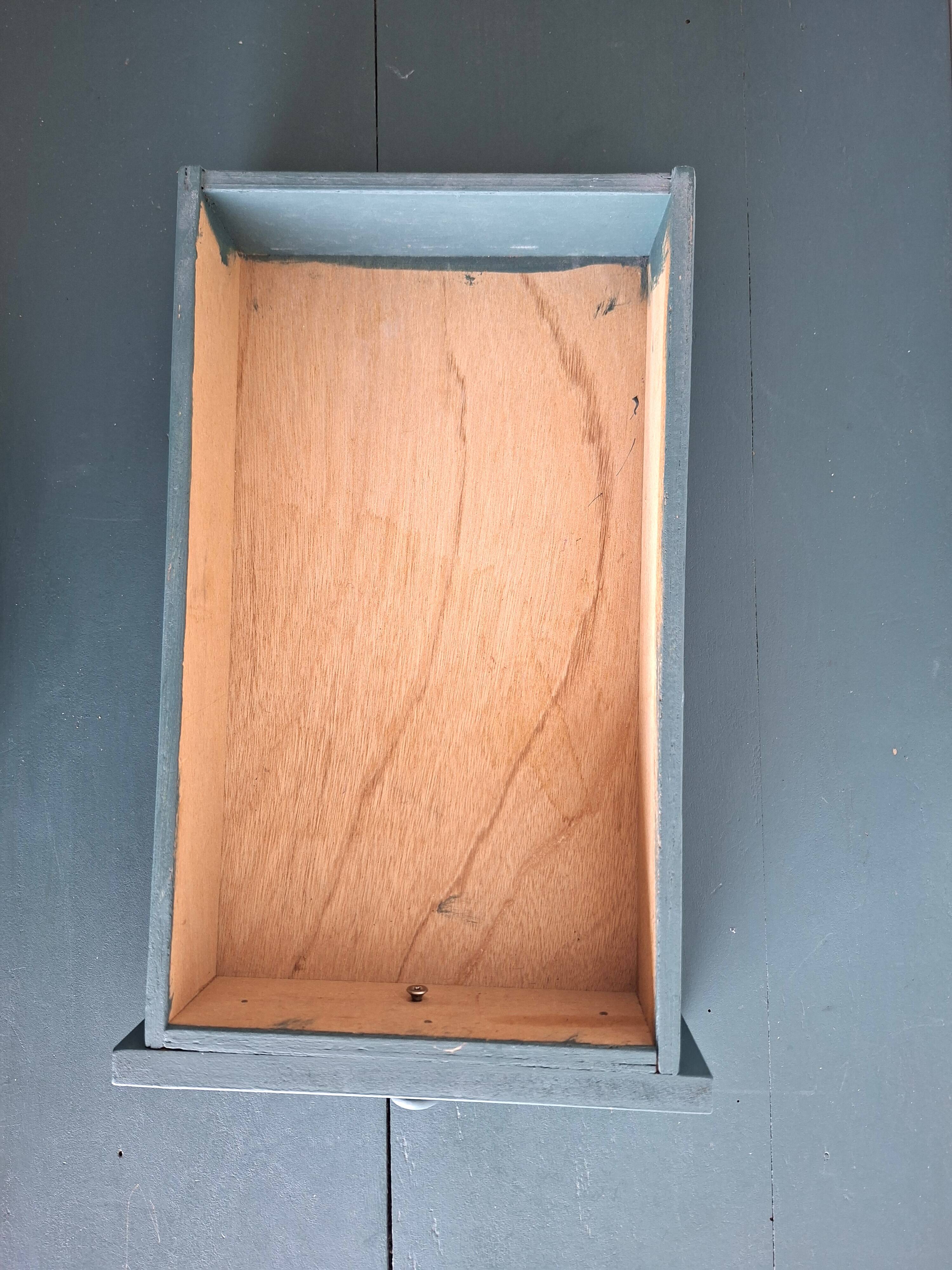 Antique Gustavian-style table painted in dark green with a drawer.