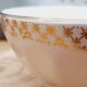 Set 3 bols faience blanc et or