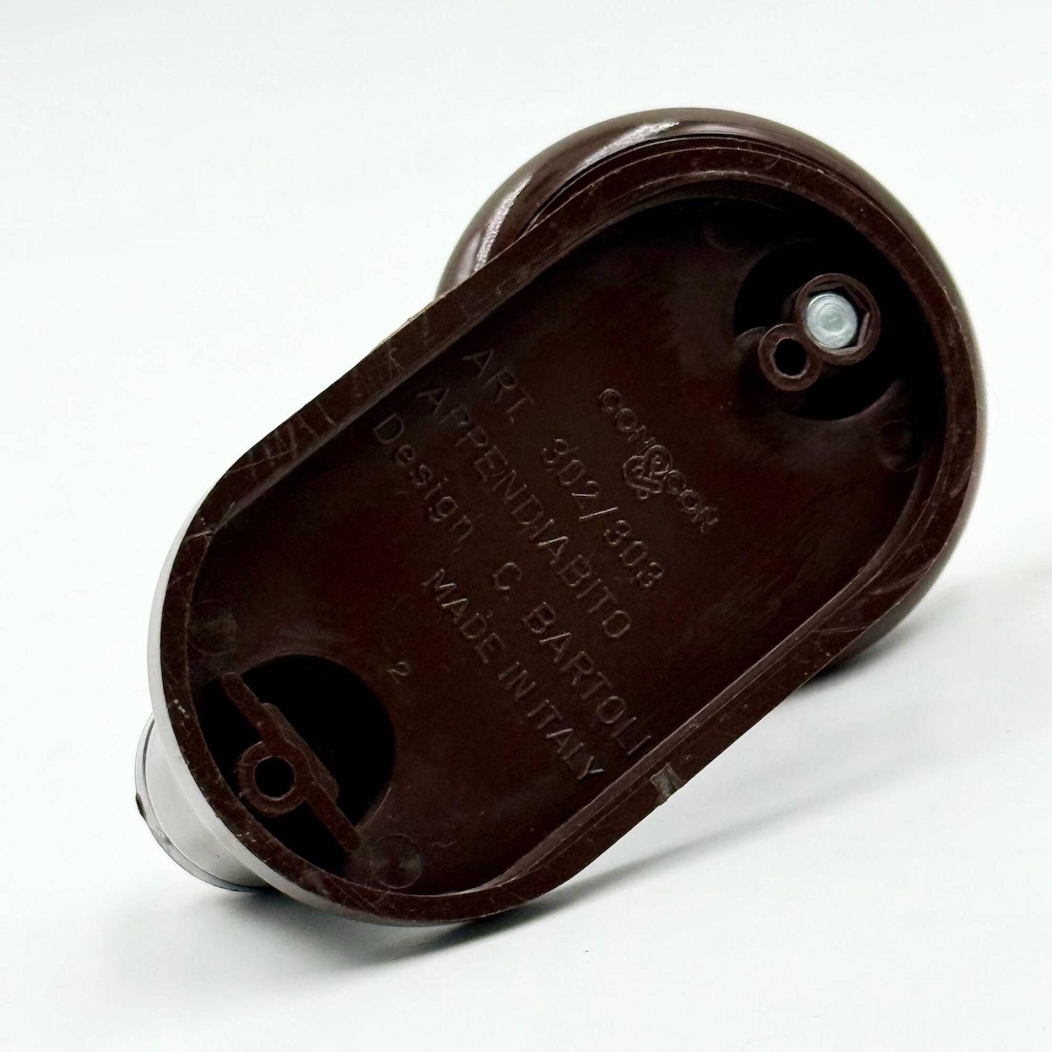 Patères design Carlo Bartoli Con and Con Italie années 70 plastique brun (s
