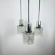 Three-light suspension cascade, glass, 1970