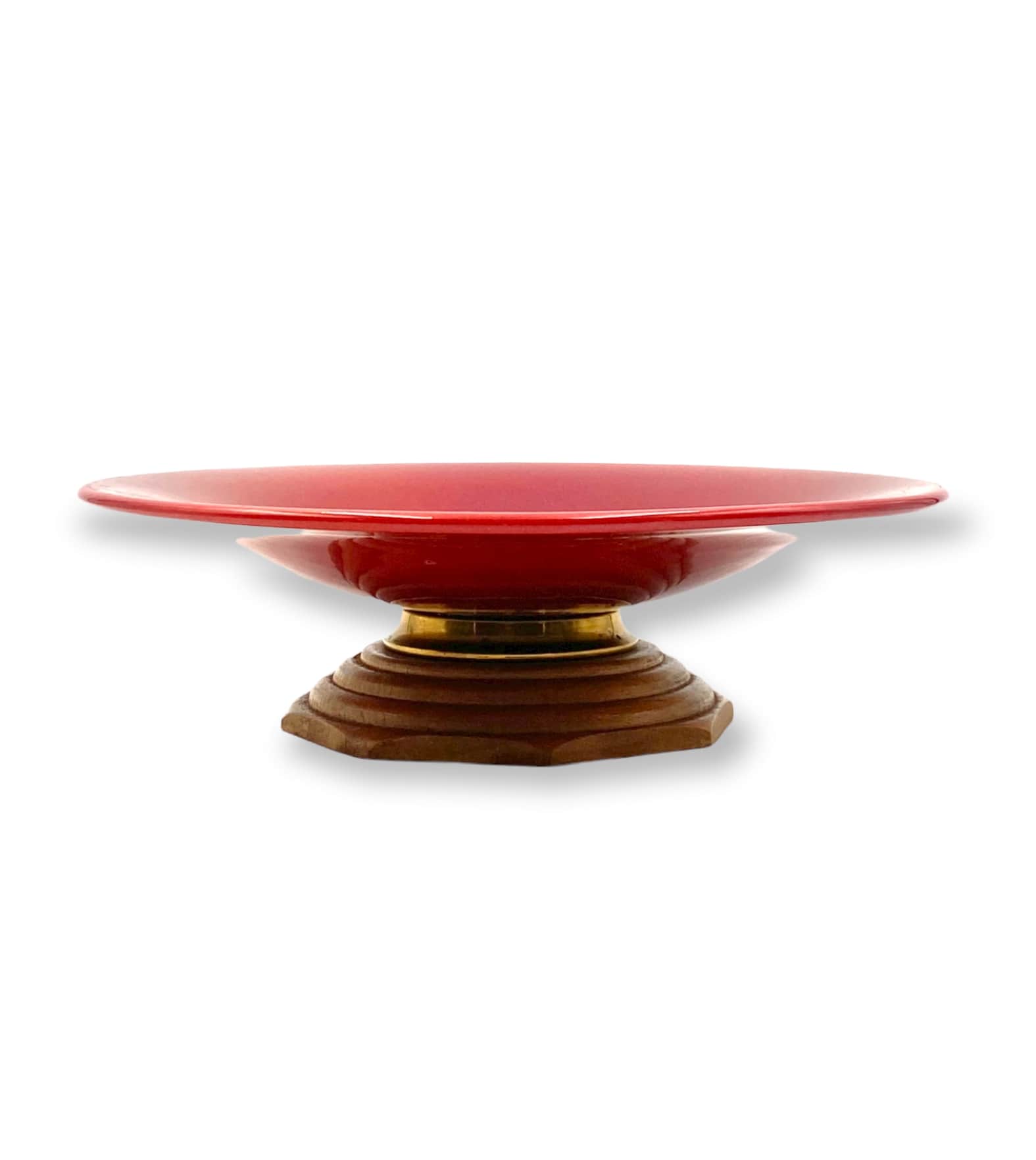 Modern red vide poche / centerpiece, Sevres France 1940s