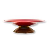 Modern red vide poche / centerpiece, Sevres France 1940s