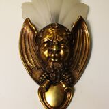 Pair of bronze wall lamps Art Deco style early twentieth century