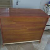 Cherrywood chest of drawers with ogee – 4 drawers – 80s – Louis Philippe style