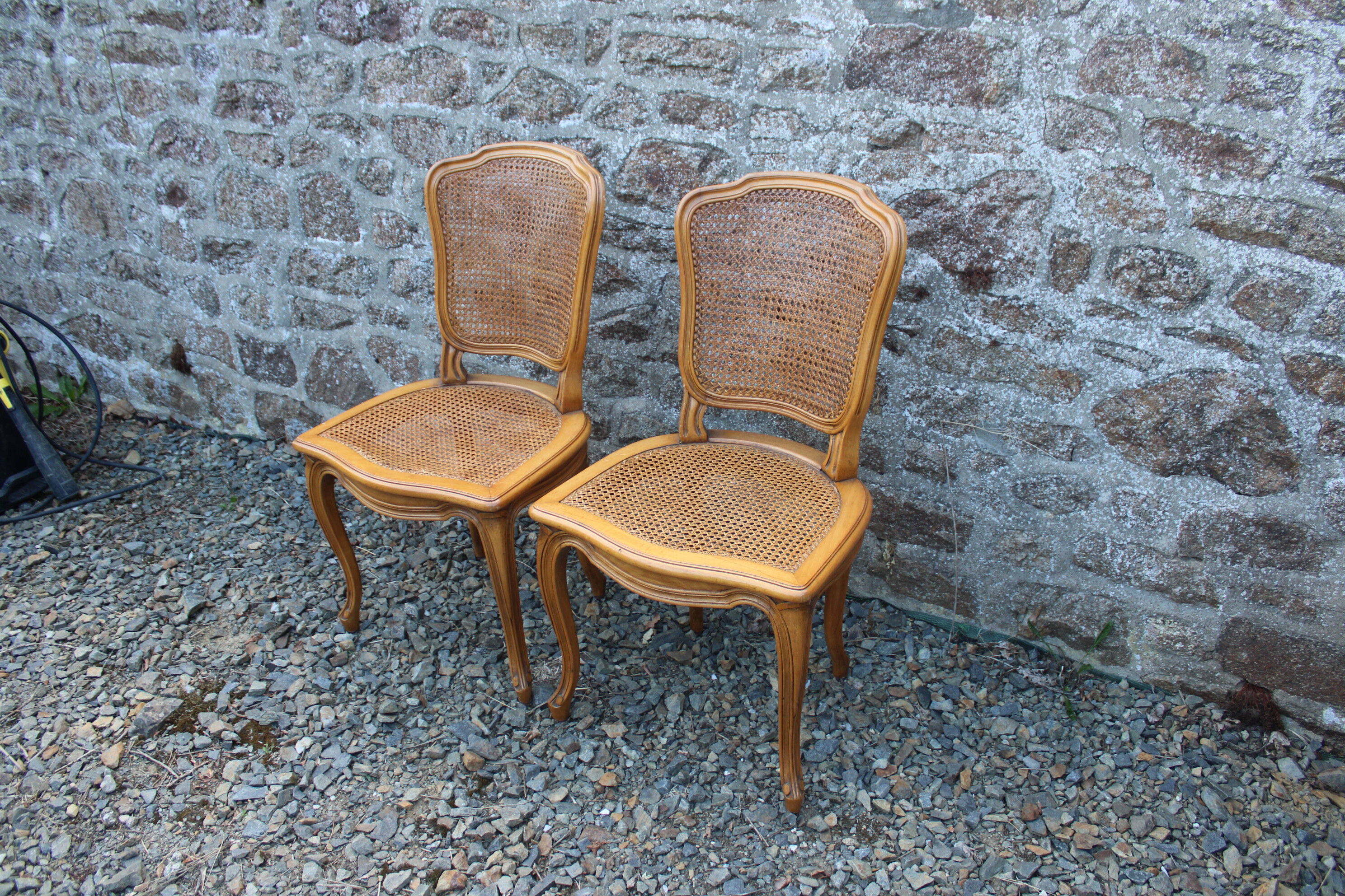 Louis XV style canned chairs molded