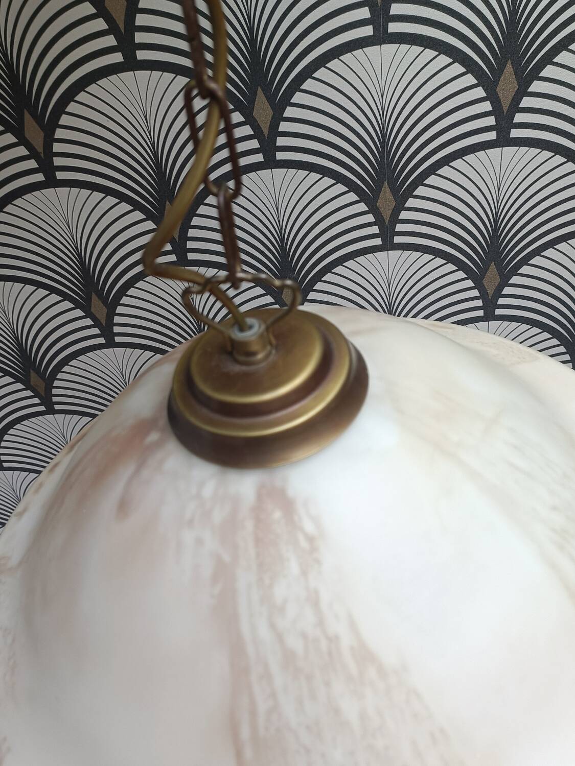 Art Deco style pendant light with marbled glass