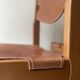 elm wood and camel leather chair Maison Regain, French design 1960