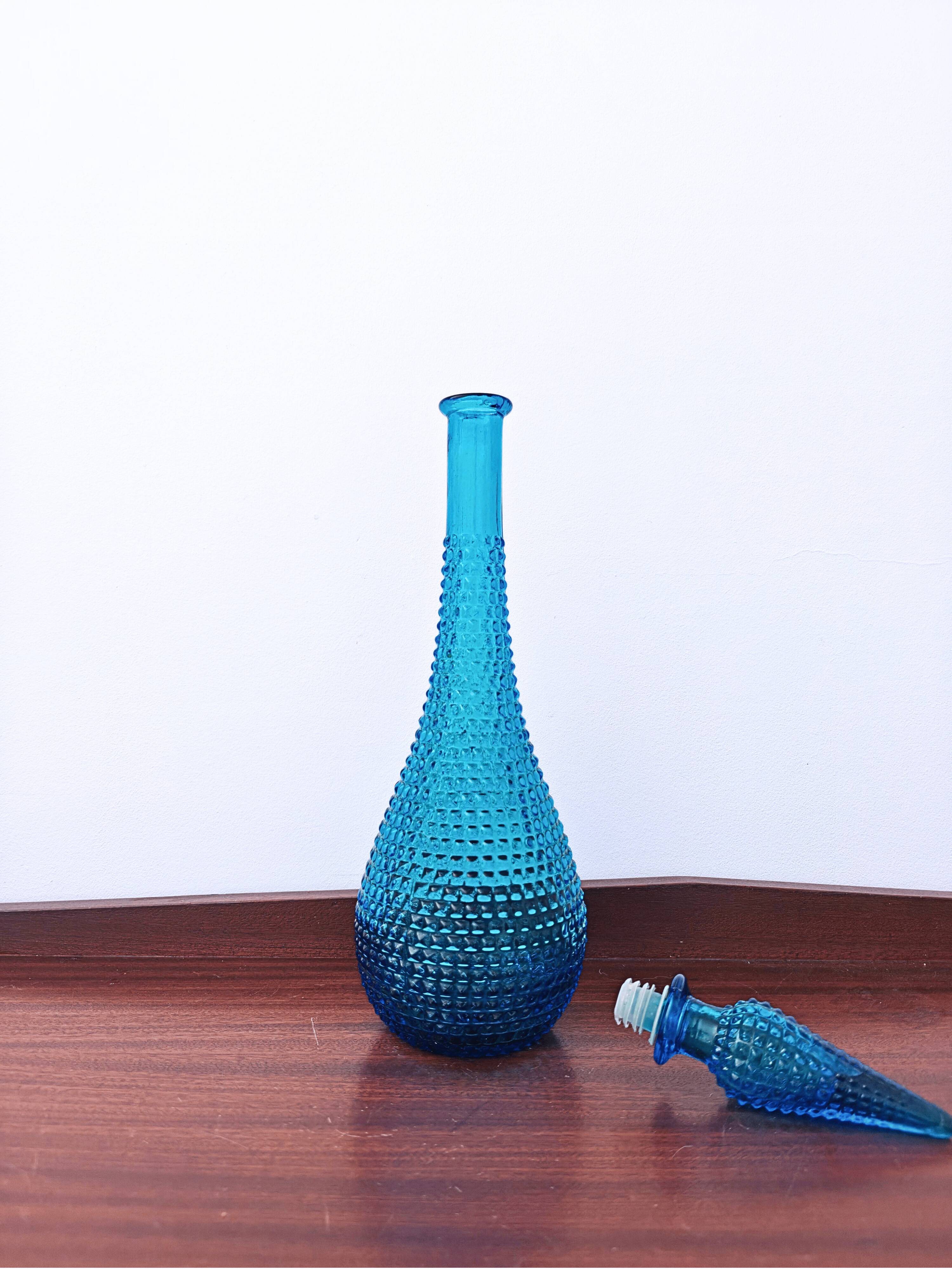 Empoli Diamond Cut Blue Carafe