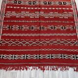 Vieux Zemmouri Kilim, Tapis berbère faltissé, Carper marocain fait à la main, Décoration intérieure
