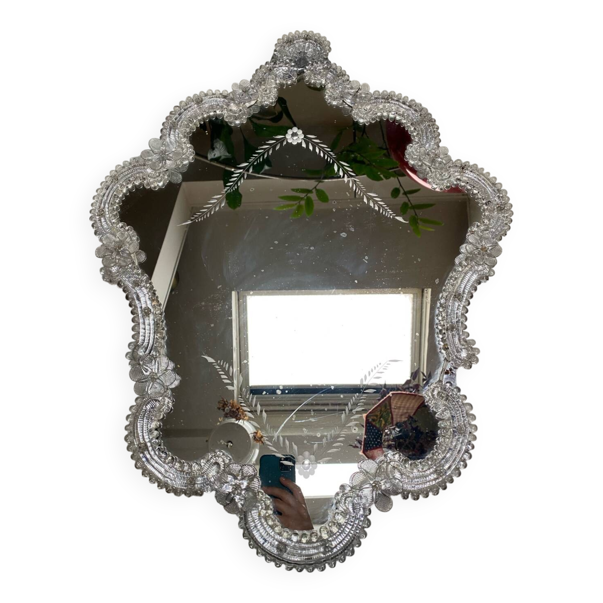 Large Venetian mirror Murano glass