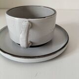 Two-tone stoneware breakfast mug