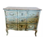 Commode bleu patinée