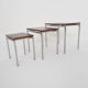 Rosewood and metal nesting tables, The Netherlands 1960's