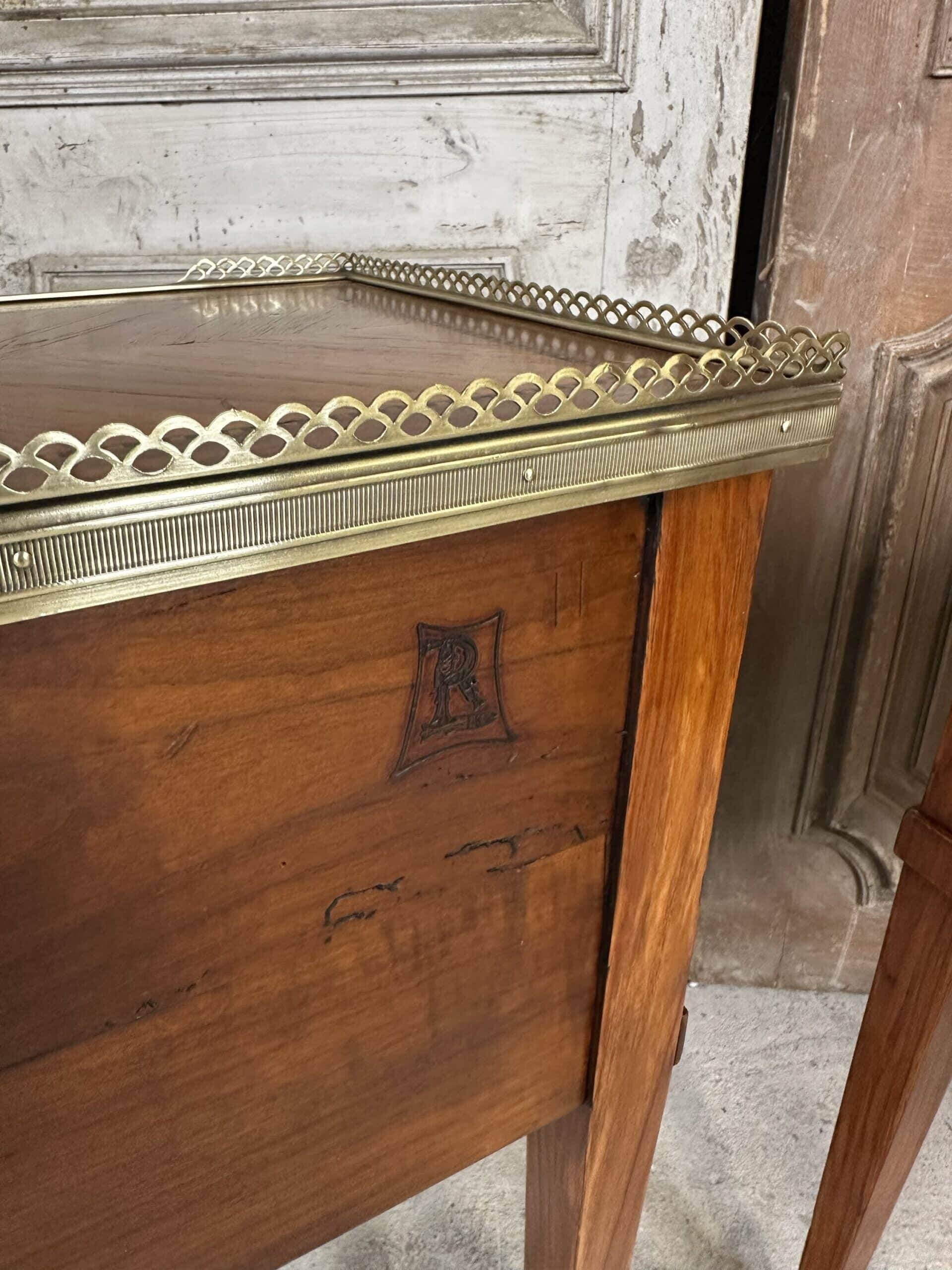 Pair of bedside tables in Louis XVI style circa 1960-70